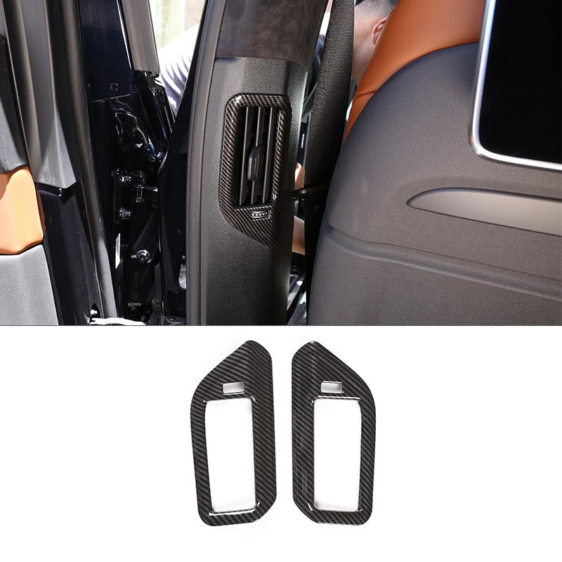 

For BMW X5 G05 X7 G07 2019-2026 ABS Carbon fiber Car B Pillar Air Conditioner Outlet Frame Cover Trim Stickers Car Accessories