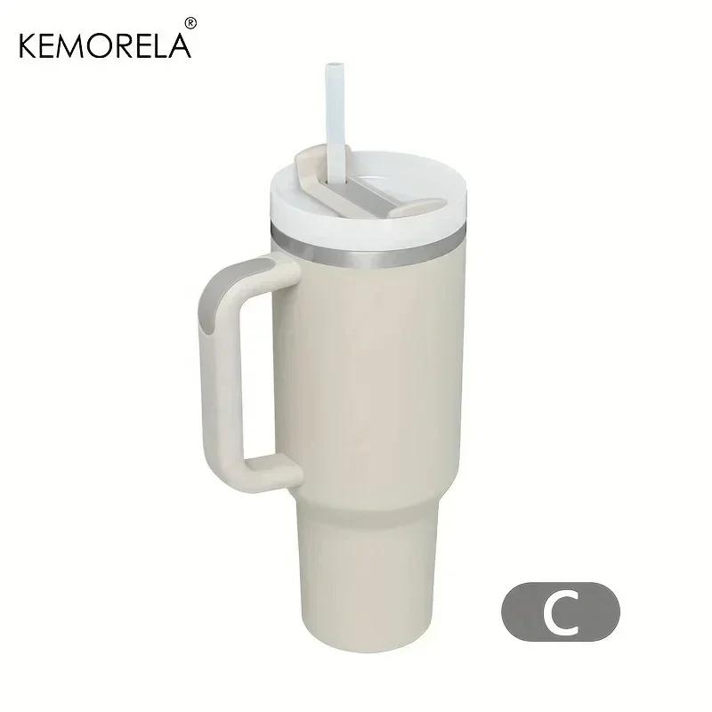 40oz 304 Steel Insulated Water Bottle Thermal Coffee Car Mug Cold Mugs Vacuum Flask With Handle Straw For Sport