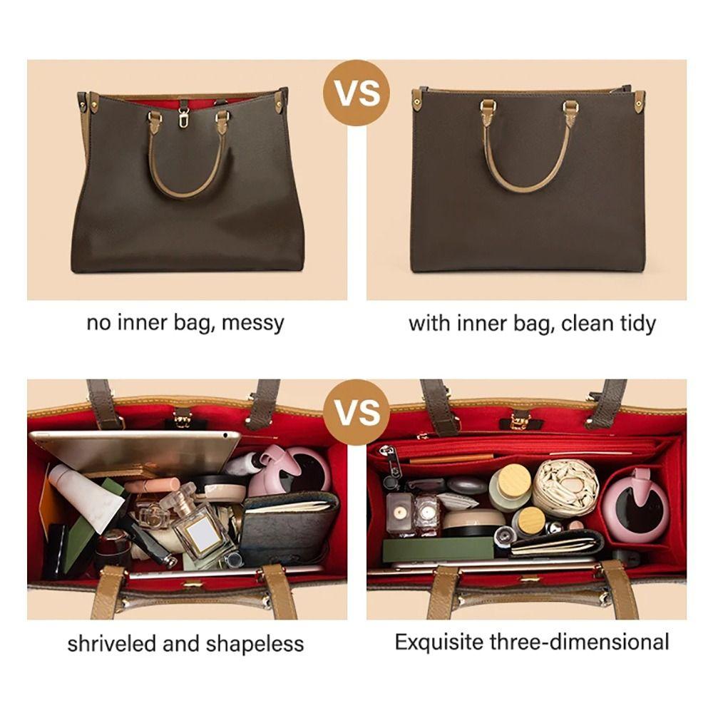 Durable Felt Insert Liner Purse Organiser Pouch Handbag Tote Bag Internal Bag For LV Onthego Bag Organiser Purse Liner