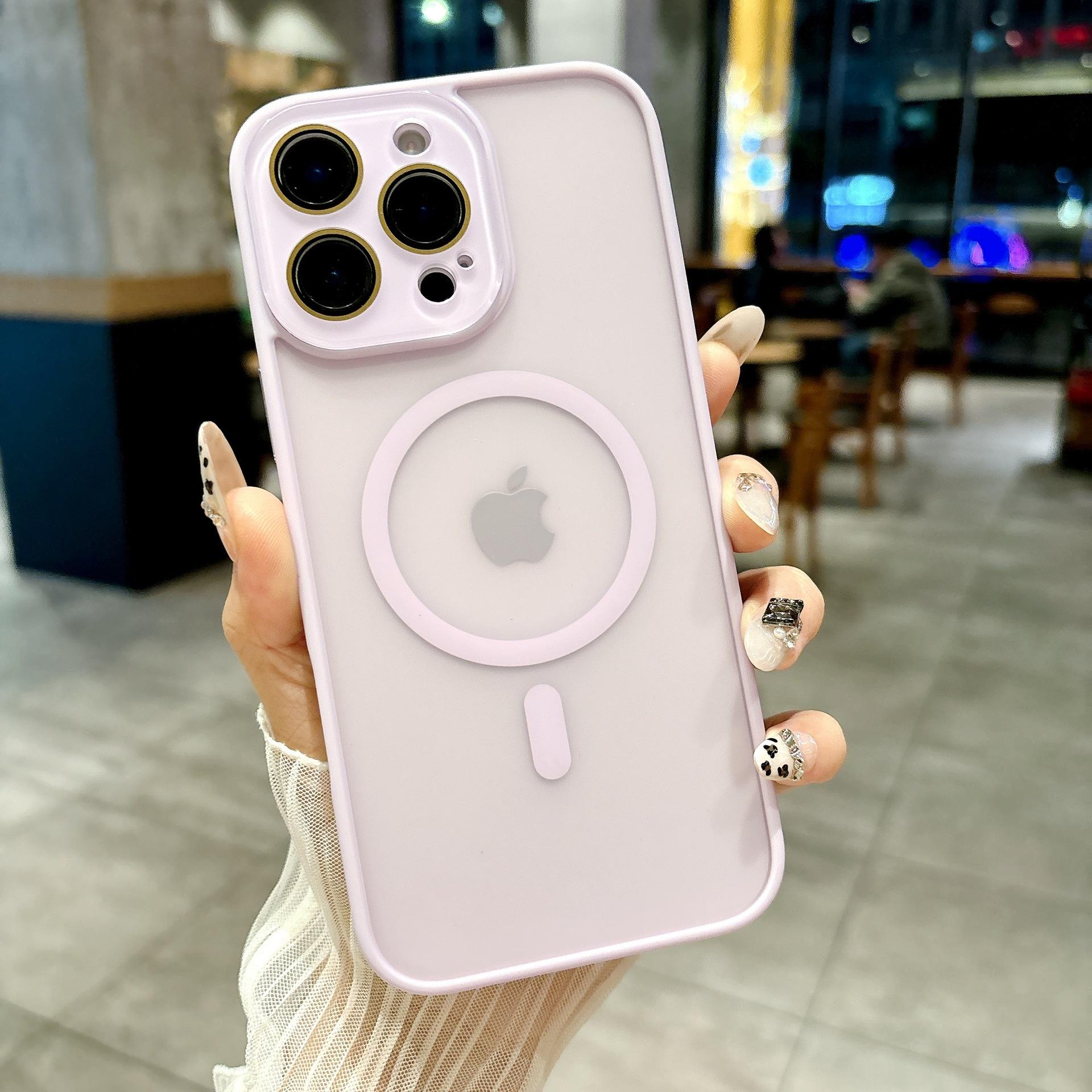 

For IPhone16promax Skin-feel Matte Magnetic Phone Case for Apple 15nm Lens Hard Case For iPhone11Promax