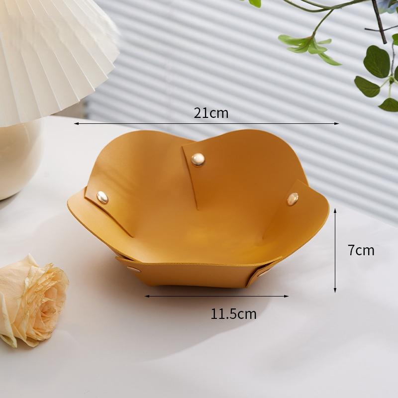 1PC Leather Organizer Desktop Tray Key Plate Home Decoration Organizador Dice Tray Key Wallet PU Leather Folding Storage Box