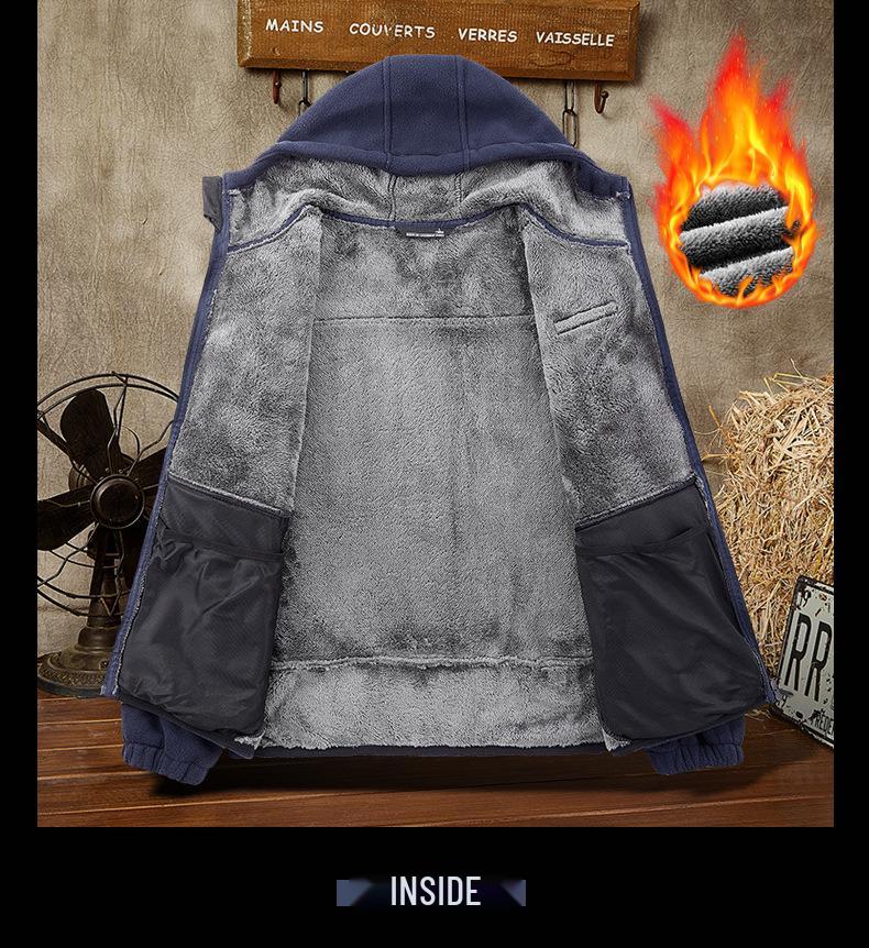 Jaqueta de Lã Sherpa Masculina Plus Size - Grossa, Quente, Estilo Outono/Inverno