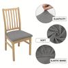 Jacquard Chair Cover Dining Room Plain Stretch Chair Seat Slipcover Removable Spandex Seat Cushion Cover Kitchen Restaurant Home