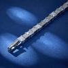 Unisex Trendy Classic Square Shaped Tennis Chain Bracelet CZ Rhodium Plated Copper with Cubic Zirconia for Parties