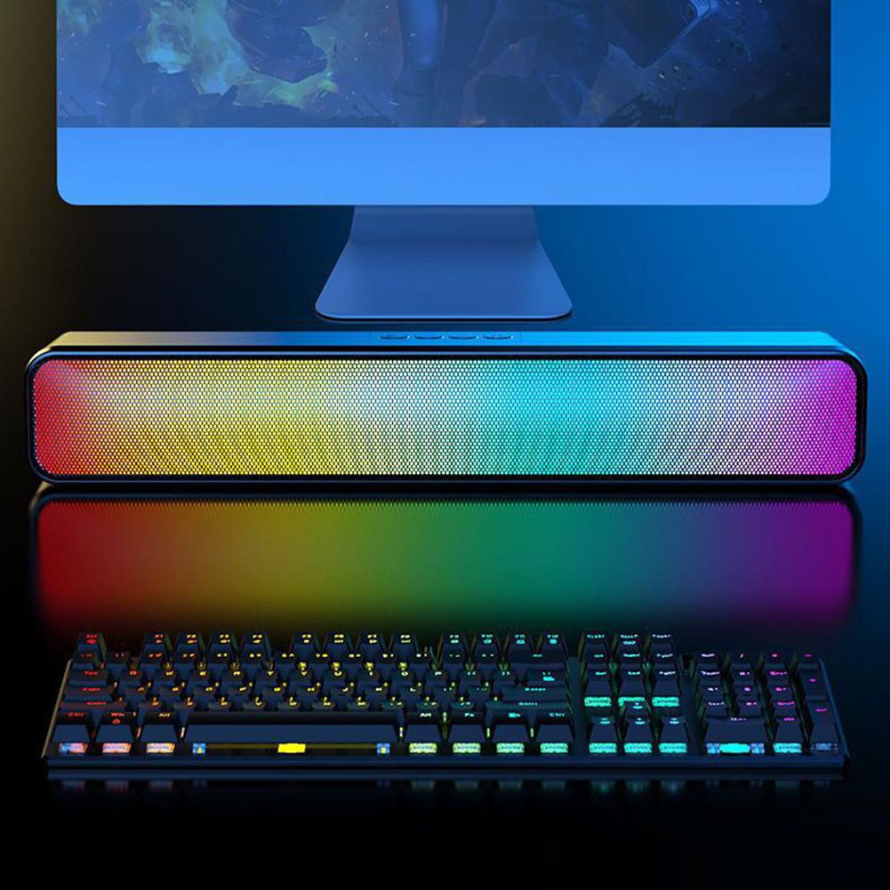 RGB Wireless Speaker Bluetooth-Compatible Desktop Speaker USB Powered Computer Speaker with Subwoofer High Volume for PC Laptop