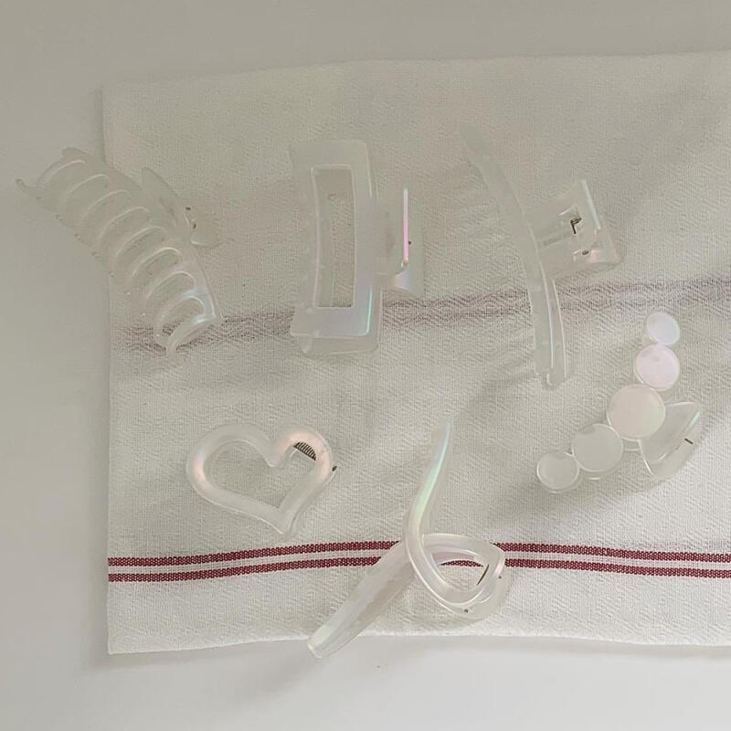 Matte Aurora Twist Big Size Heart Hair Clip Big Round