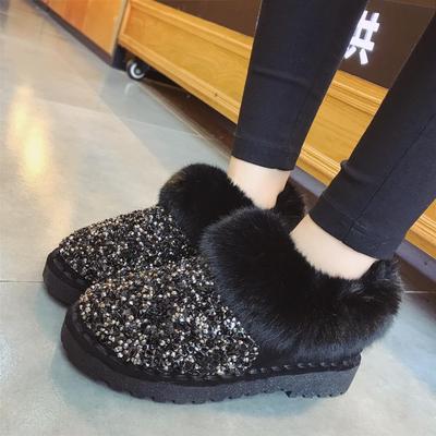 Antiskid Outsole Lady Snow Boots Shiny Brand Fashion Style Easy Wear Hairy Ankle Women Boots Plus
