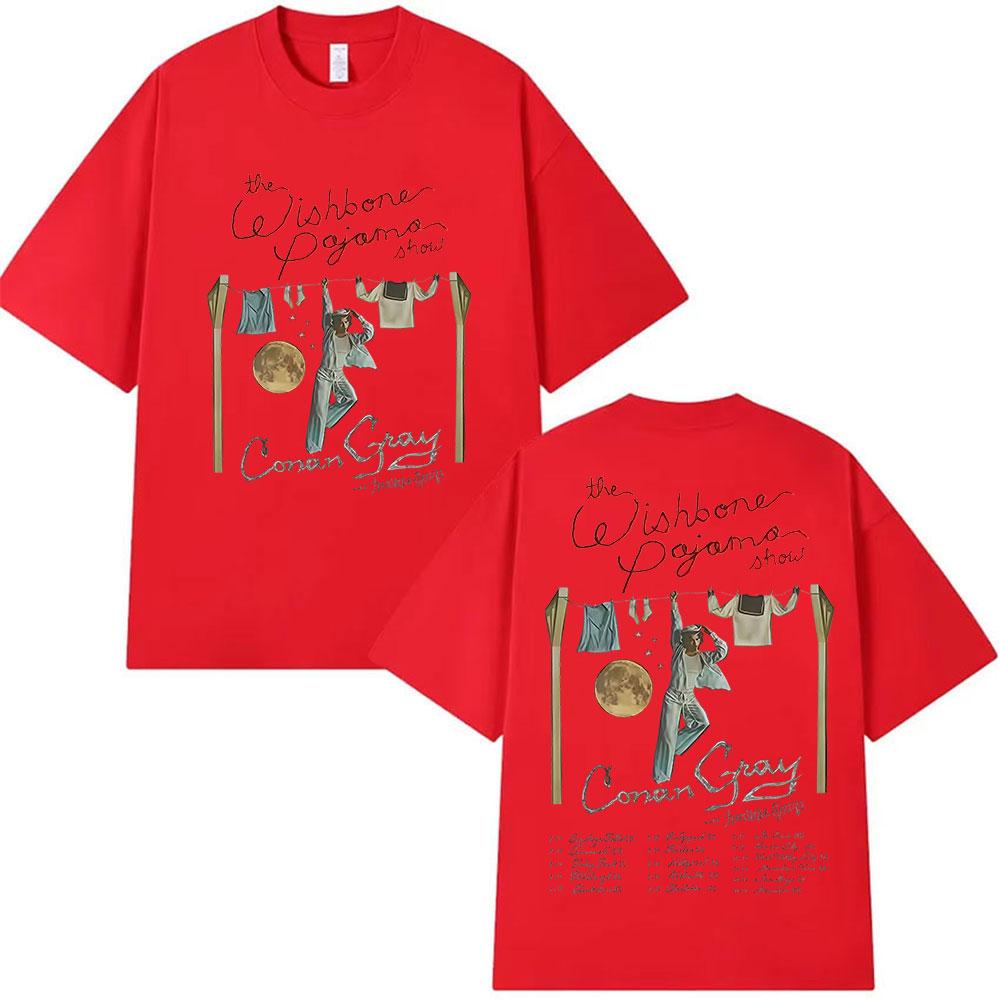 Conan Gray The Wishbone Pajama Show Tour 2025 Print T Shirts Unisex Women Harajuku Vintage Oversized Cotton T-shirt Y2k Streetwear
