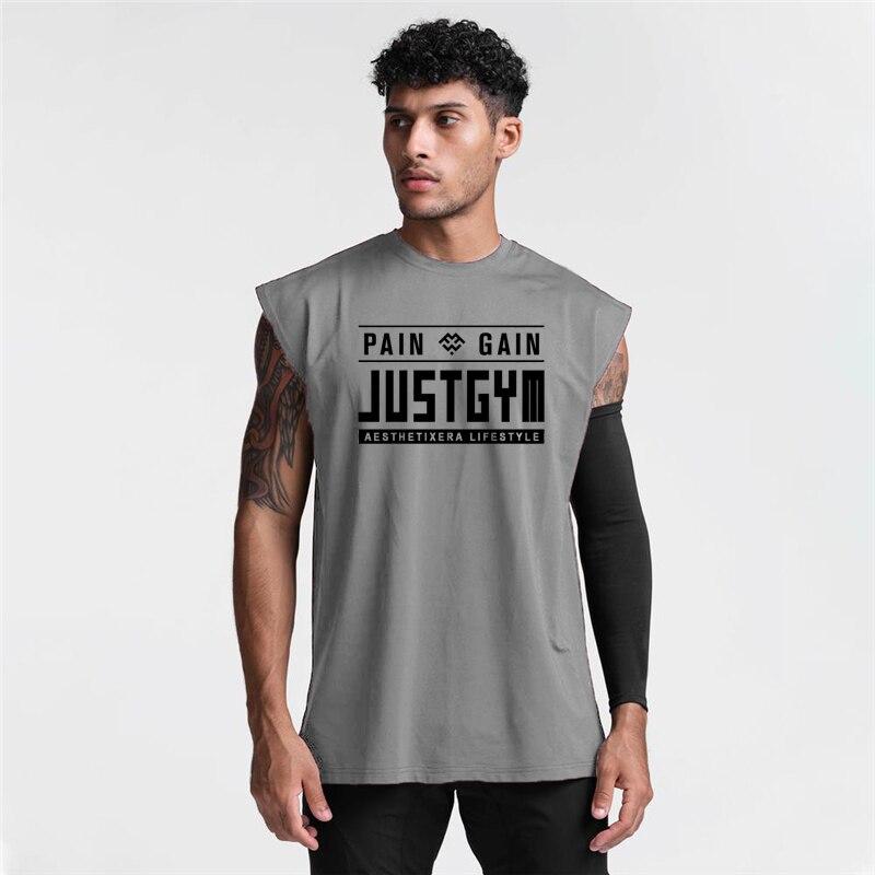 Muscleguys New Brand Gym Sports Summer Quickly-dry Bodybuilding Fitness Printed O-neck Oversized Sleeveless Shirt