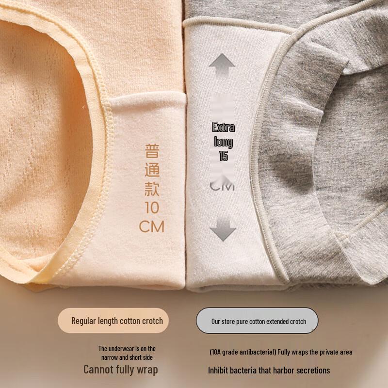 FitonTon Women's Pure Cotton Antibacterial Boxer Briefs