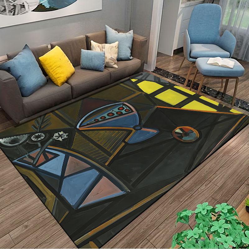 Abstract Geometric Art Carpet suitable as a non-slip mat for the living room or bedroom sofa