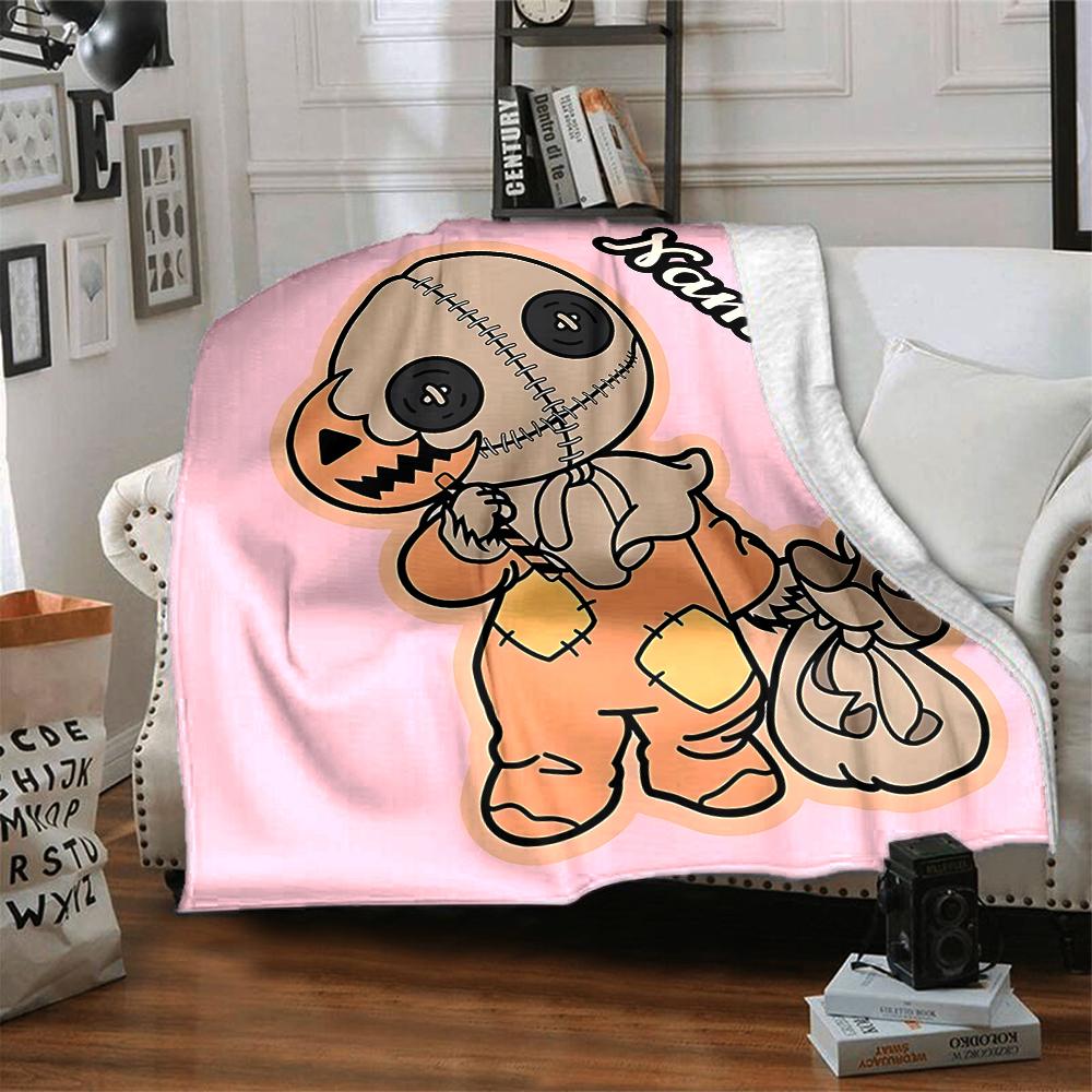 Custom Name Jigsaw Puppet Horror Party Blanket For Couch Bed Plush Cozy Fuzzy Blanket Super Soft Warm Blankets For Fall And Winter 0916141