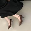 Women's Suede Pointed Toe Low Heel Vintage Style Unique Design Office Pumps - Elegant for Parties & Office