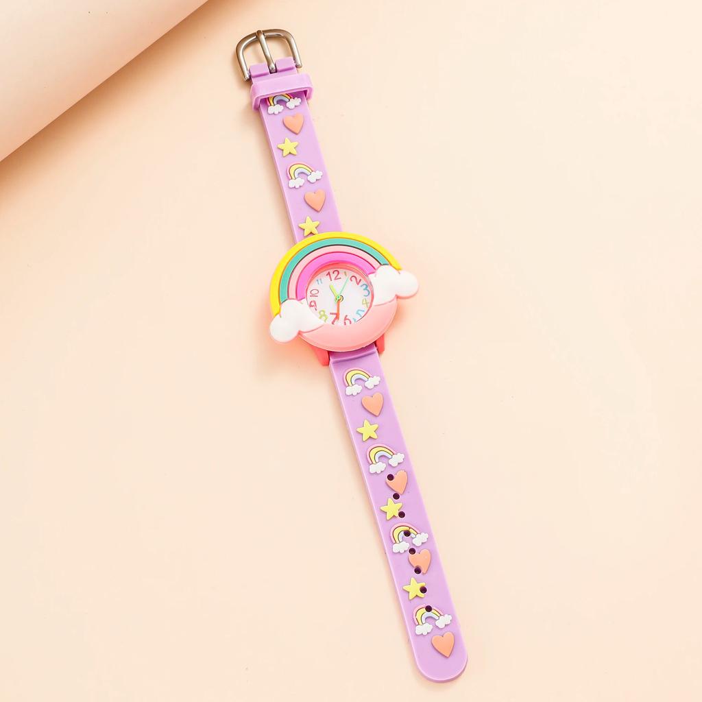 Garçons et Filles avec Enfants Montre à Pression Mignonne et Tendance Montre à Quartz