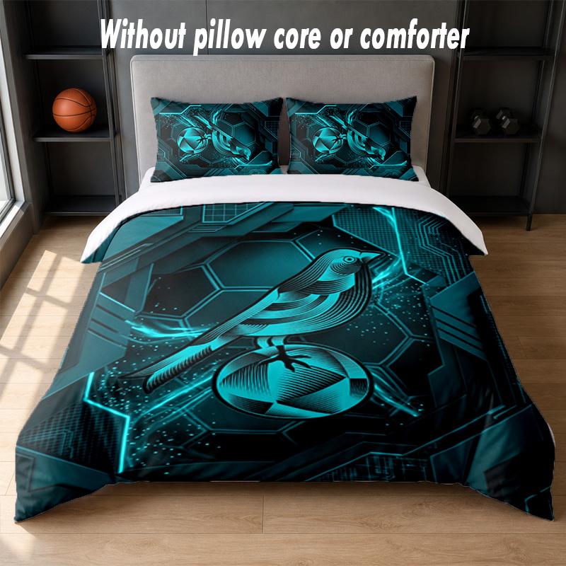 Norwich City Football Design Bed Bedding Set 1 Duvet Cover + 2 Pillowcases Soft Breathable Household Bed Linens