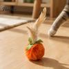 Plush Furry Ball with Feathers Cat Toy Feather, Interactive Pom Balls, Realistic Prey Motion Toys Soft Kitten Chasing for Indoor Cats Exercise