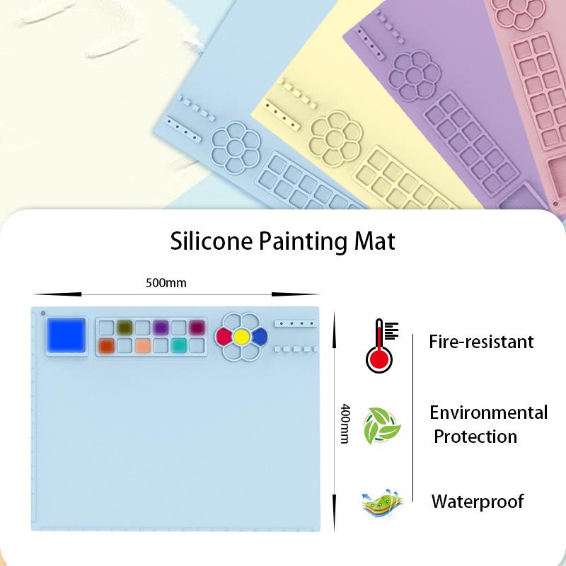 Washable Silicone Art Mat for Kids - Reusable DIY Doodle & Painting Palette