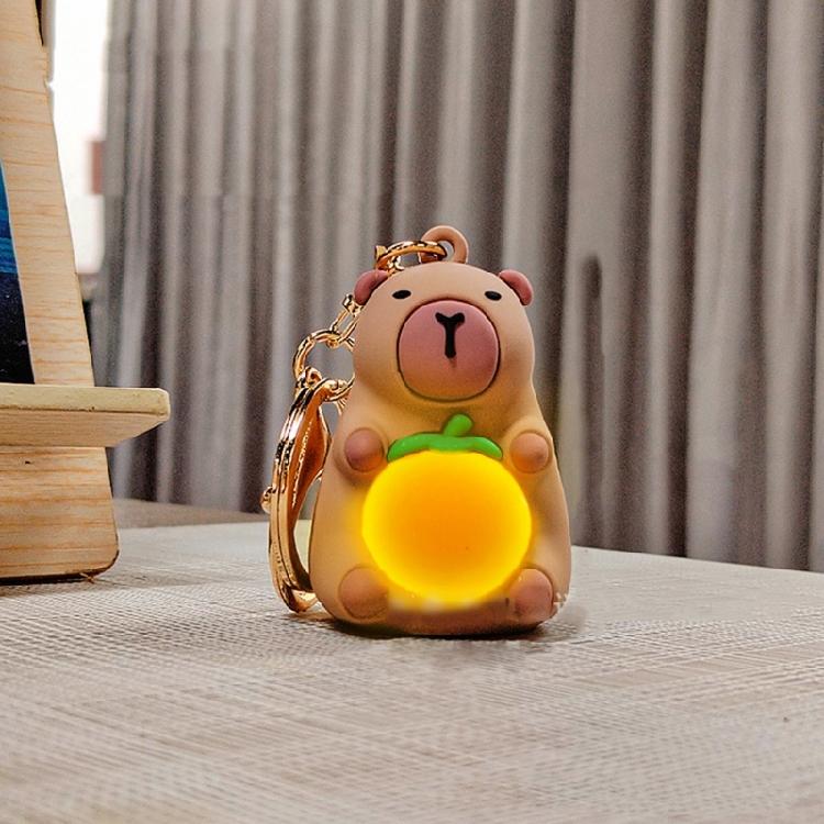 Eye Catching Capybara Key Pendant Playful Light Up Capybara Key Chain Pendant Charm for Backpacks and Everyday Use