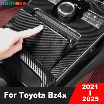 For Toyota Bz4x 2024 2025 Car Center Console Gear Shift Box Panel Cover Trim Carbon Fiber Interior Accessories