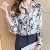 Camisas de mujer con estampado de moda, blusas abotonadas para mujer, camisas de manga larga para primavera y otoño.