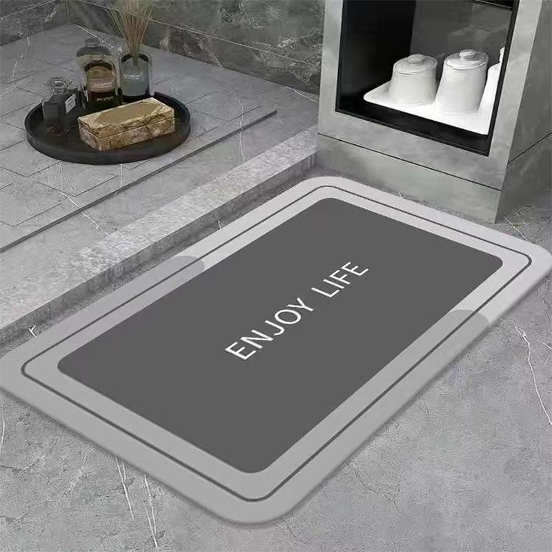 Bath Absorbent Floor Mat Diatom Mud Oval Square Soft Mat Toilet Foot Mat Non-slip Household Quick-drying Bath Mat