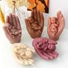 3D Silicone Candle Mold Baby in Hand Aromatherapy Soap Making Love Mother Handheld Plaster Decoration DIY Craft Gift