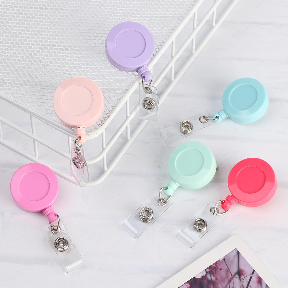 Office Supplies Exhibition Badge Holder ID Name Card Pull Buckle Retractable Badge Reel Badge Clip