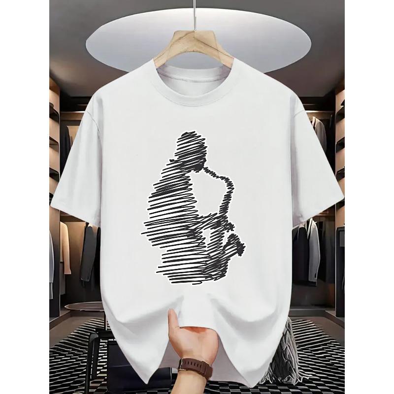

Men S Saxophone Player Graphic T-Shirt | White Jazz Music Tee - Soft Breathable, Casual Casual Attire,Perfect for Musicians and Band Members S белый