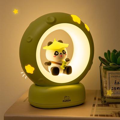 LED noční světýlko Panda astronaut u lůžka noční noční světýlka USB nabíjení Silikon Děti Gife Lampa na ochranu očí Osvětlení