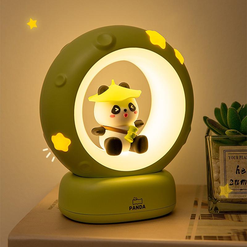 LED Panda Astronaut Bedside Sleeping Night Light USB Charging Children Eye Protection Lamp Lighting