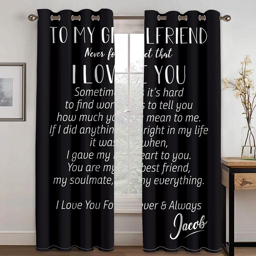 Inglês Carta Girassol Poesia Cortinas de janela pretas em quarto de crianças Sala de estar Tratamentos de corredor Decoração de cozinha Cortinas Persianas