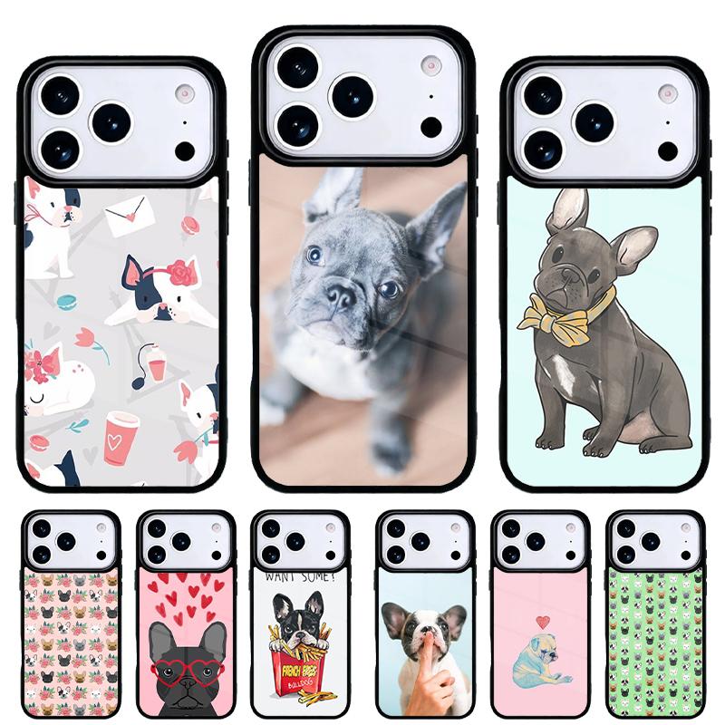 French Bulldog soft Phone Case for iPhone 17 16 15 14 13 Pro Max Back Cover for 12 11 Pro Coque