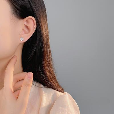 Dopamine Colored Diamond Flower Earrings for Women Sweet Cool Girly Students Earrings