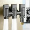 1 In 3 Out Washing Machine Angle Valve G1/2 Brass Quick Open Faucet Multifunctional Water Stop Valve Bathroom Kitchen Hardware