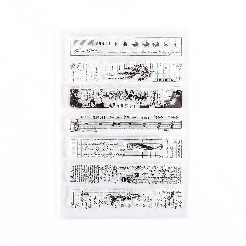 Vintage Clear Silicone Stamps, Letters Numbers Plants Landscape Postmark, Journal Diary Collage Decor Stamps
