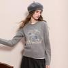 Women's Embroidered Letter Loose Knit Pullover