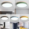 Japanese-Style LED Round Ceiling Light - Minimalist Wood Art for Bedroom & Living Room, Relaxed Nordic Warm Lighting