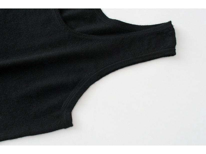 Women's 100% Pure Cashmere Round Neck Knitted Vest - Close-Fitting & Comfortable