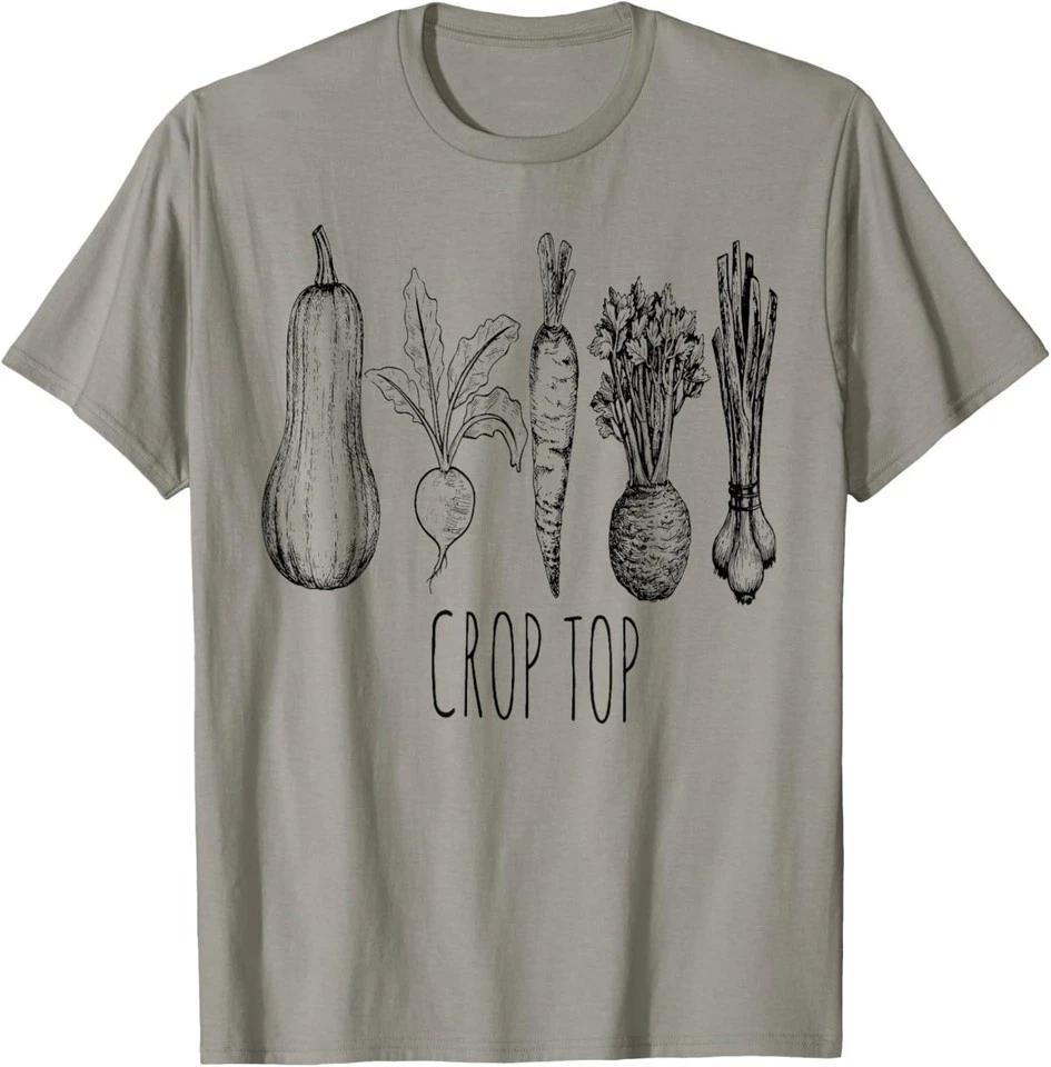 Crop Top Funny Gardening Pun Vegetable Art T-Shirt S-3XL L