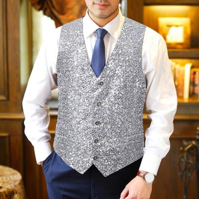 Men Waistcoat V-neck Sleeveless Single Breasted Vest Coat Shiny Sequins Daily Parties Nightclubs Vest Coat