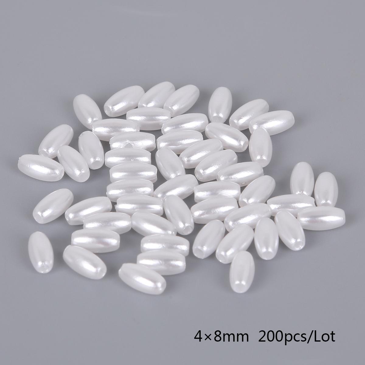 

Многоразмерные белые овальные бусины из АБС-пластика цвета слоновой кости с имитацией жемчуга для изготовления ювелирных изделий 4x8mm 200pcs