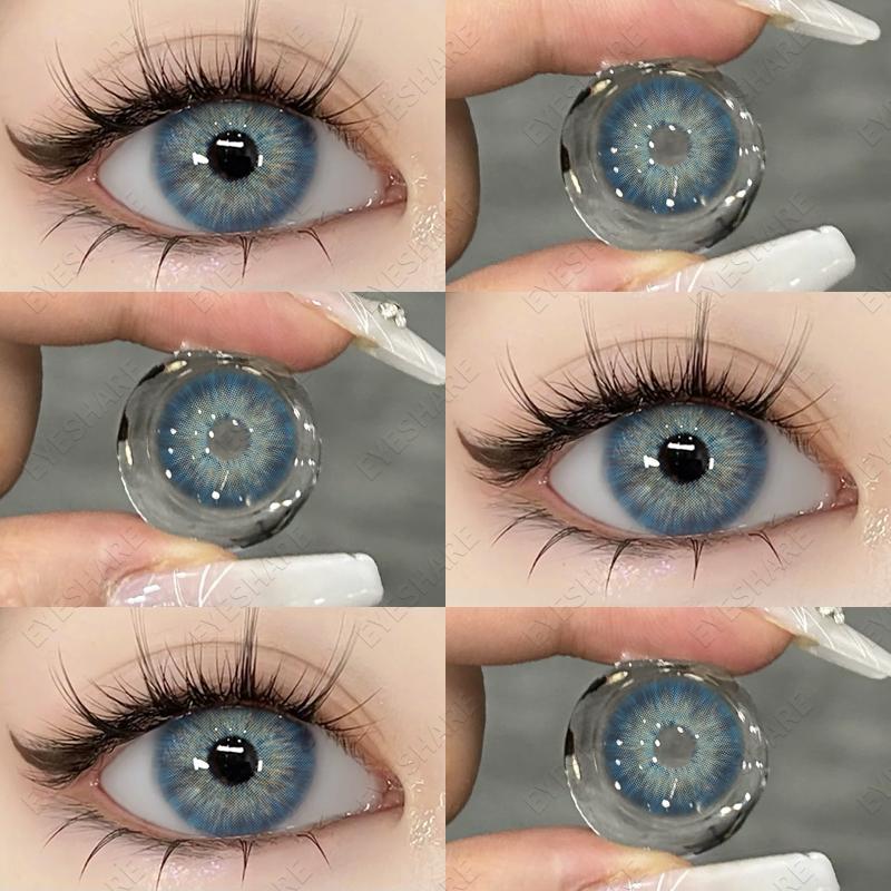 1 Pair New Colored Fashion Lenses Brown Eye Color Lenses Colored Pupils for Eyes Blue Lenses Yearly Gray Color Eye Lens