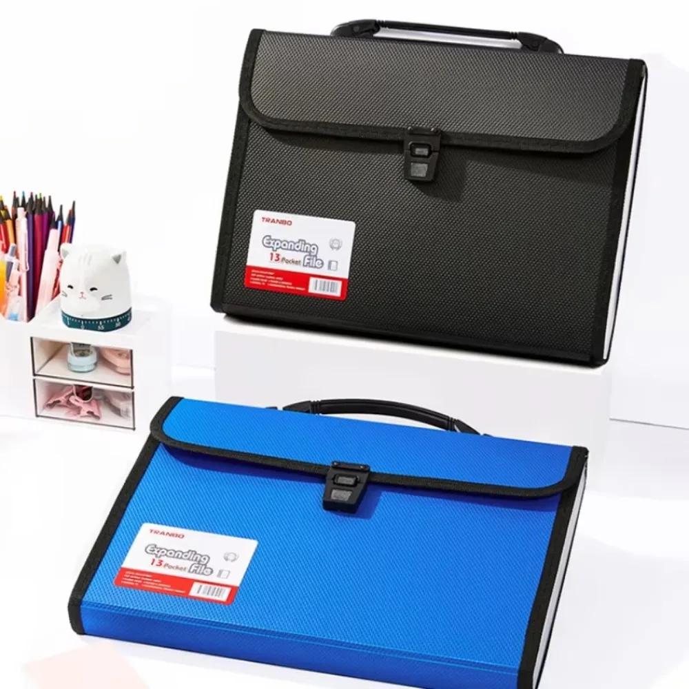 A4 Size Portable 13 Pockets Expanding Wallet File Folder Paper Document Storage Organ Bag Holder Office School Organizer Case