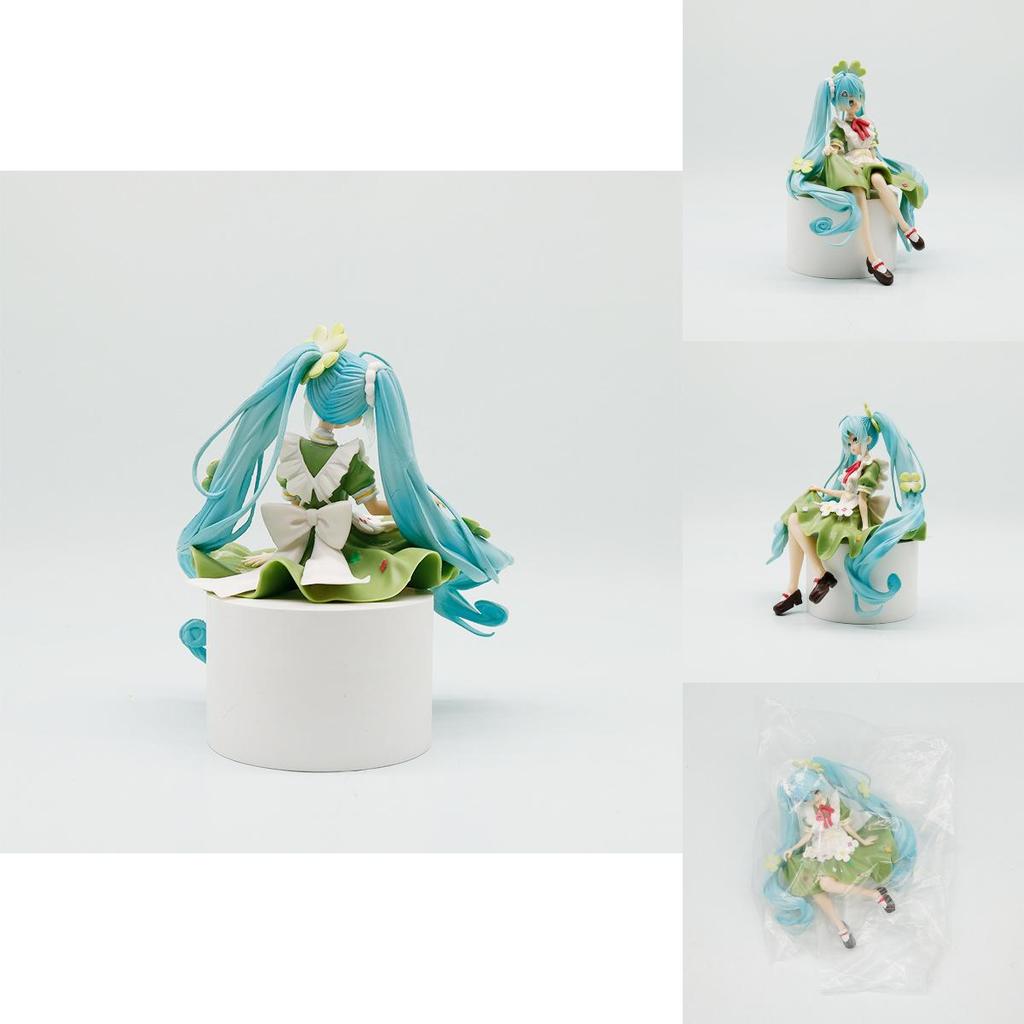 Hatsune Miku Pvc Model Ornament With Four Leaf Clover Style For Desk Decor And Gift Idea