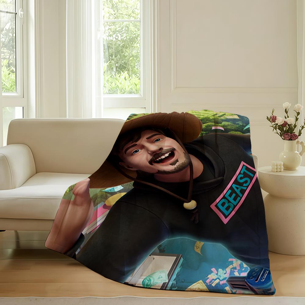 

M MrBeast M Mr B Beast Blanket For Sofa Office Bed Plane Travel Sleep Read Relax Camping Soft And Warm 75x90cm