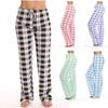 Vêtements pour femmes Printemps/Automne Carreaux Classiques Maison Loisir Pantalons Longs Pantalons Amples pour Femmes