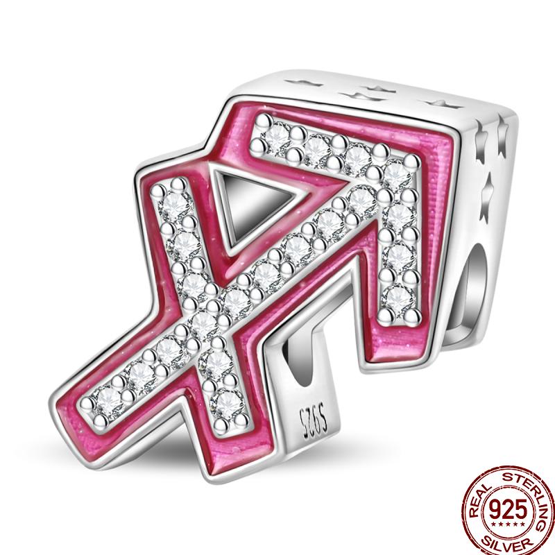 Neue Kupfer 12 Tierkreis Glücksperlen Glänzende Prinzessinnenrosa Perlen Geeignete Passform Pan Original Armband DIY Geschenk