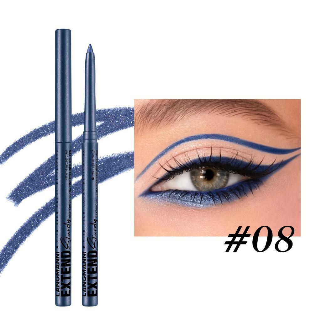 Matte Glitter Waterproof Eyeliner Pencil with Concealer Pen - Fast Dry, Long Lasting, Smooth Application In Blue, Brown, and More