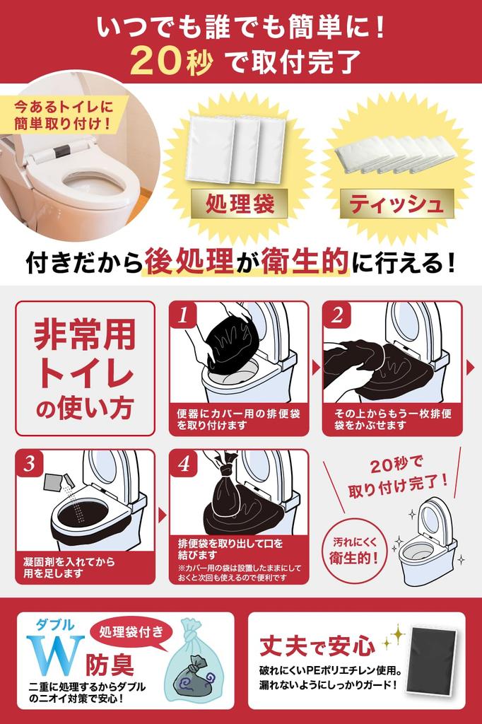 Easy Toilet Anywhere Toilet 119 Emergency Toilet by a Disaster Prevention Specialist for Person Lifetime Retention Made in Japan Portable Toilet