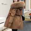 Hooded Women Coat Winter Jacket with Faux Fur Collar Soft Fabric Warm Fashionable Zipper Closure for Autumn Versatile